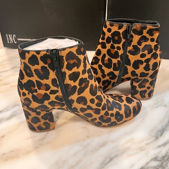 Inc International Concepts Floriann Block Heel Bootie Dark Leopard - Picture 4 of 10